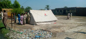 A tent provided by Save The Children for a family in Sindh province, Pakistan