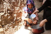Malak learns to wash her hands in Taiz
